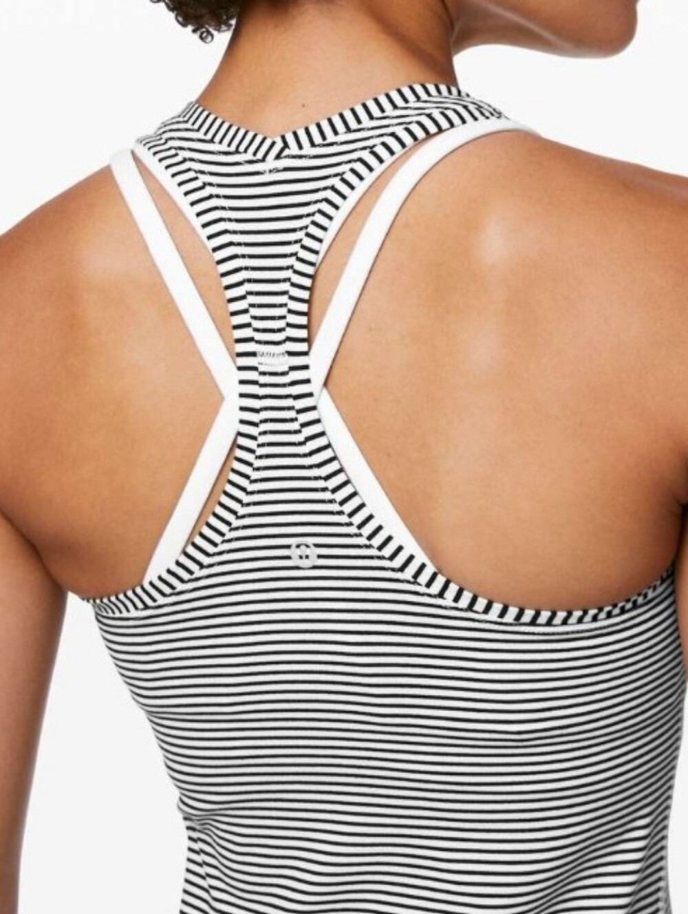lululemon athletica Cool Racerback II Tank - White/Black Stripe
